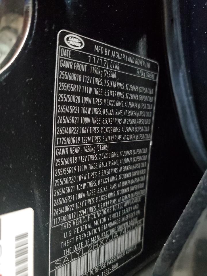 2018 Land Rover Range Rover Velar R-Dynamic Se VIN: SALYL2RX7JA740705 Lot: 54917314