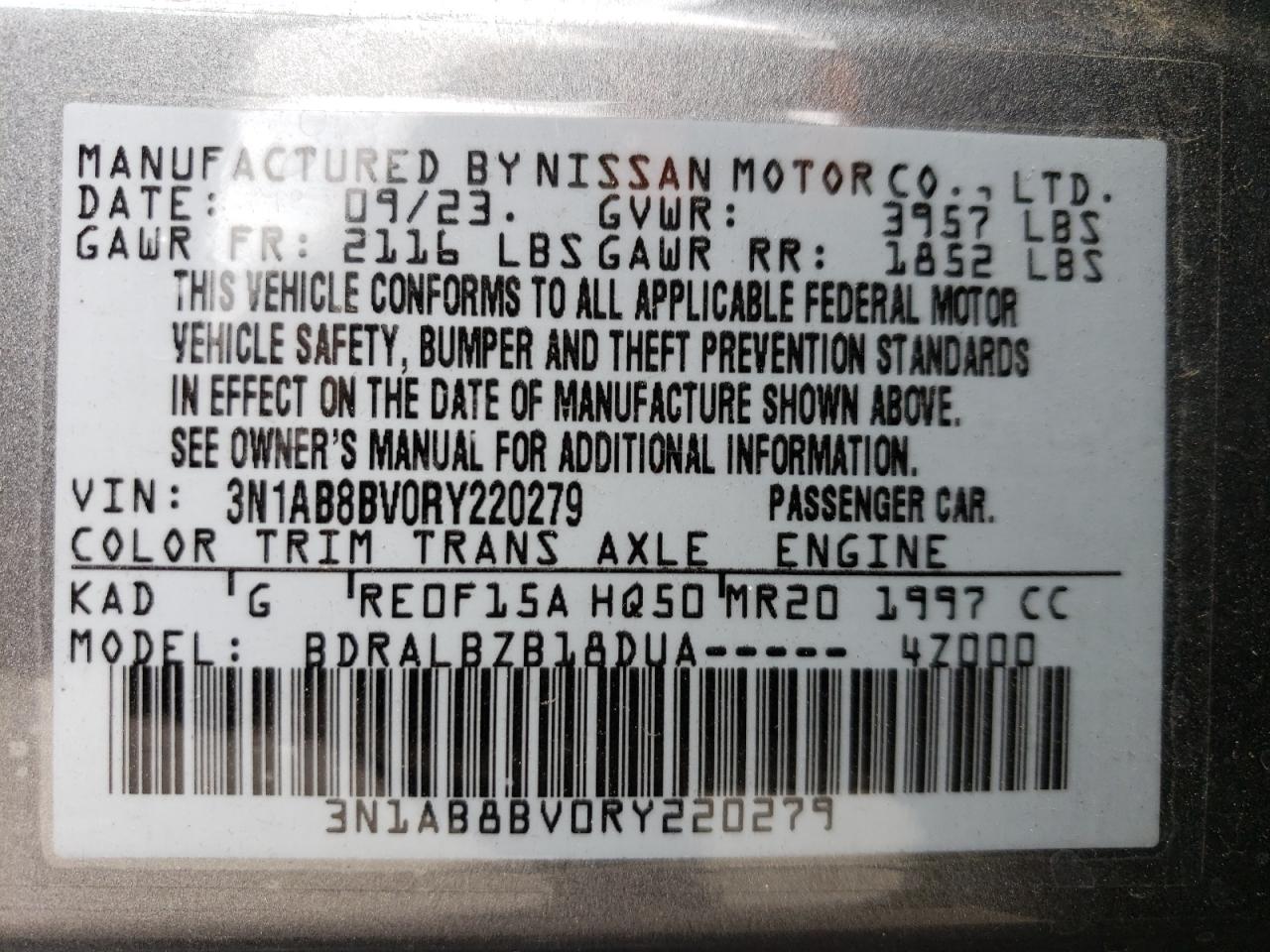 3N1AB8BV0RY220279 2024 Nissan Sentra S