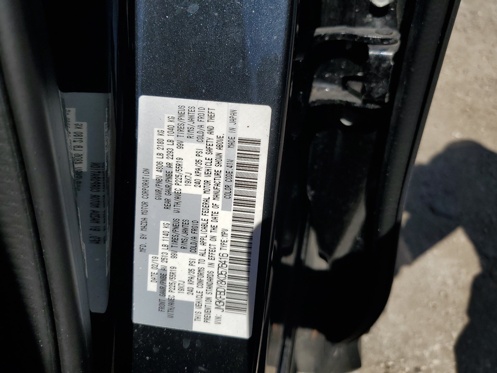 JM3KFBDY8K0576416 2019 Mazda Cx-5 Grand Touring Reserve