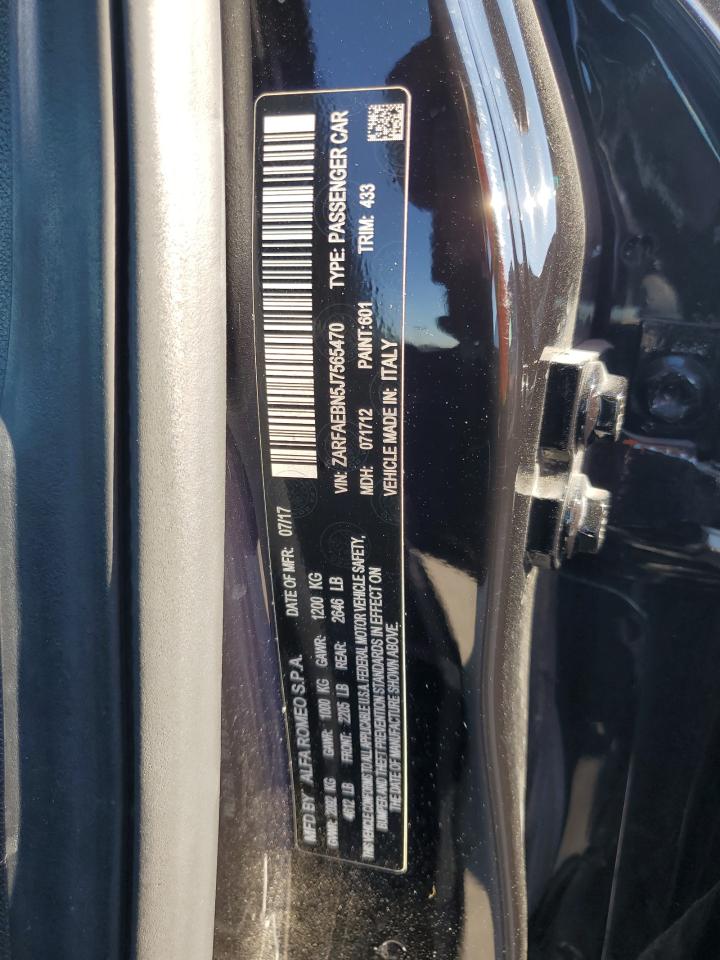 2018 Alfa Romeo Giulia VIN: ZARFAEBN5J7565470 Lot: 53438574