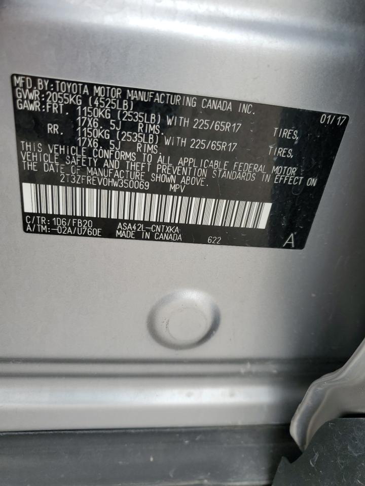 2017 Toyota Rav4 Le VIN: 2T3ZFREV0HW350069 Lot: 55850884