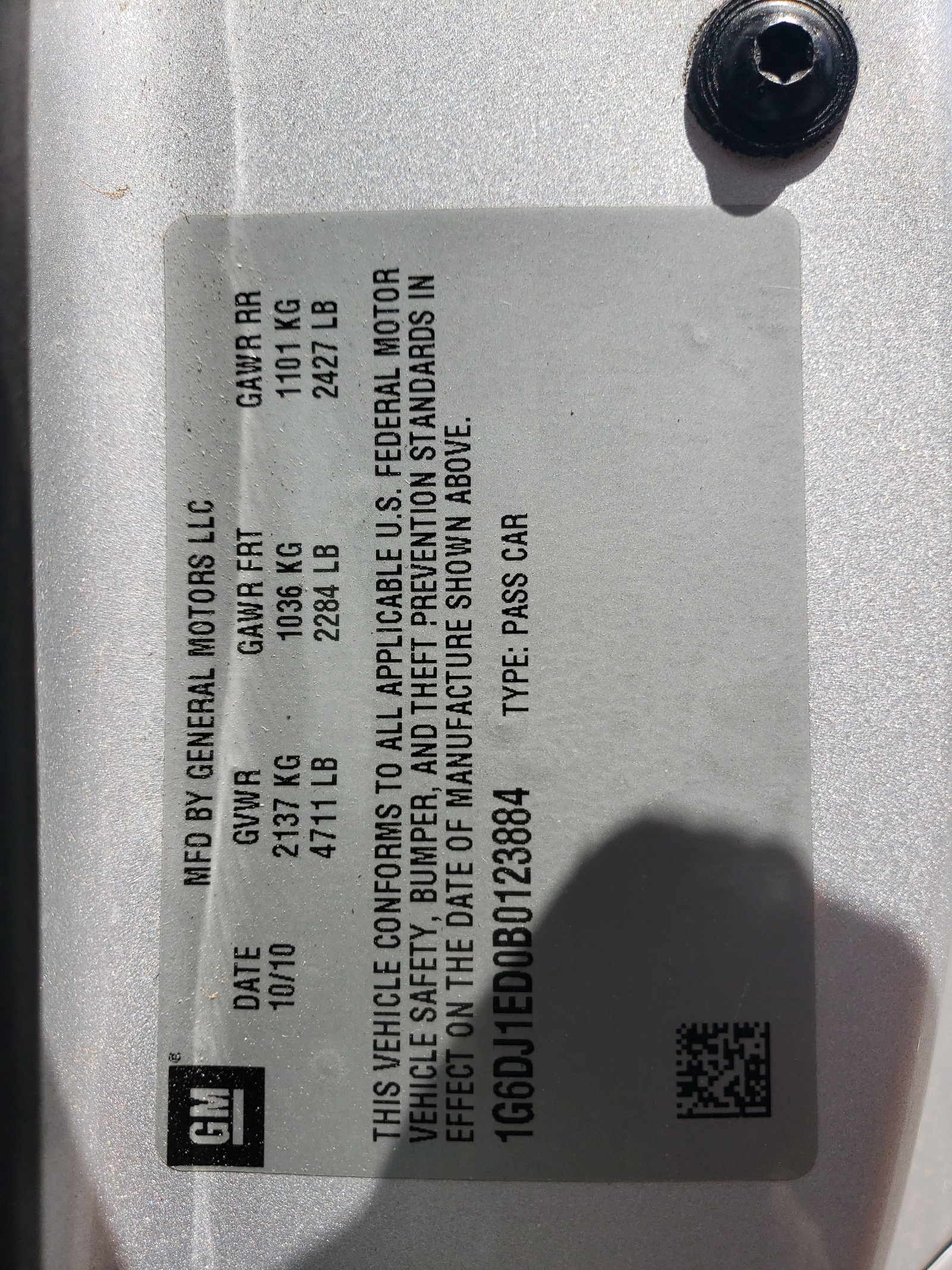 1G6DJ1ED0B0123884 2011 Cadillac Cts Performance Collection