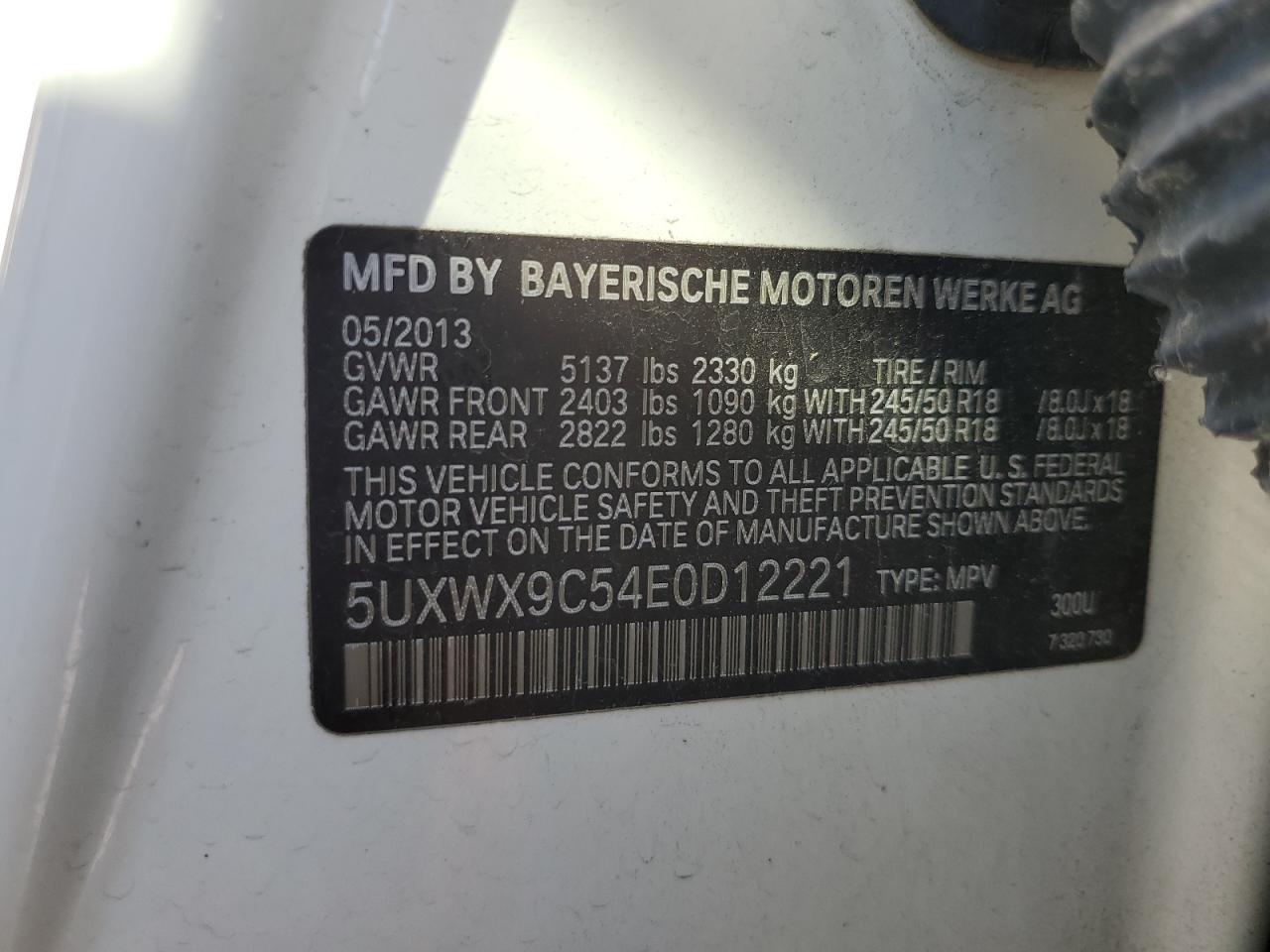 5UXWX9C54E0D12221 2014 BMW X3 xDrive28I