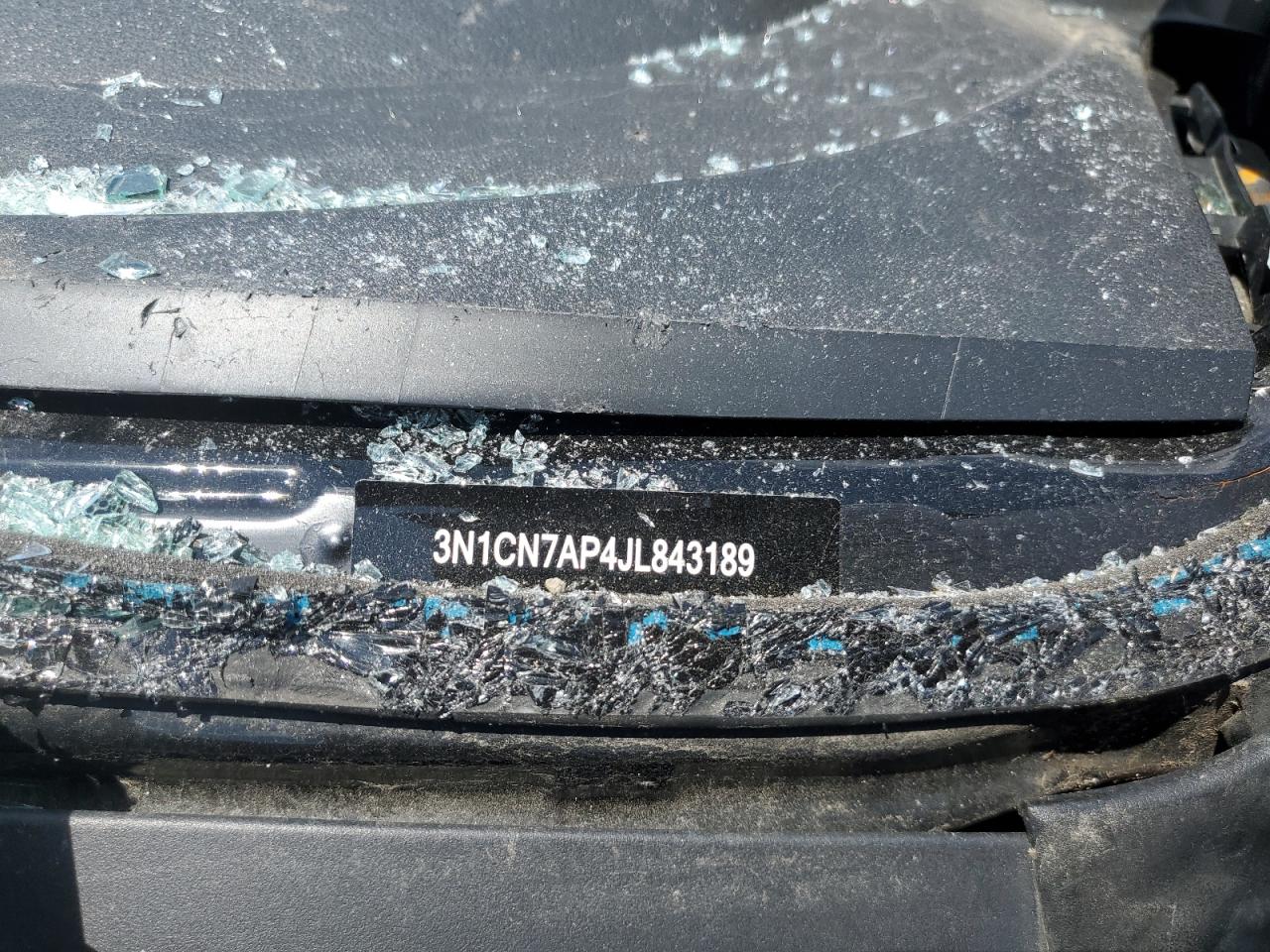 2018 Nissan Versa S VIN: 3N1CN7AP4JL843189 Lot: 49336374