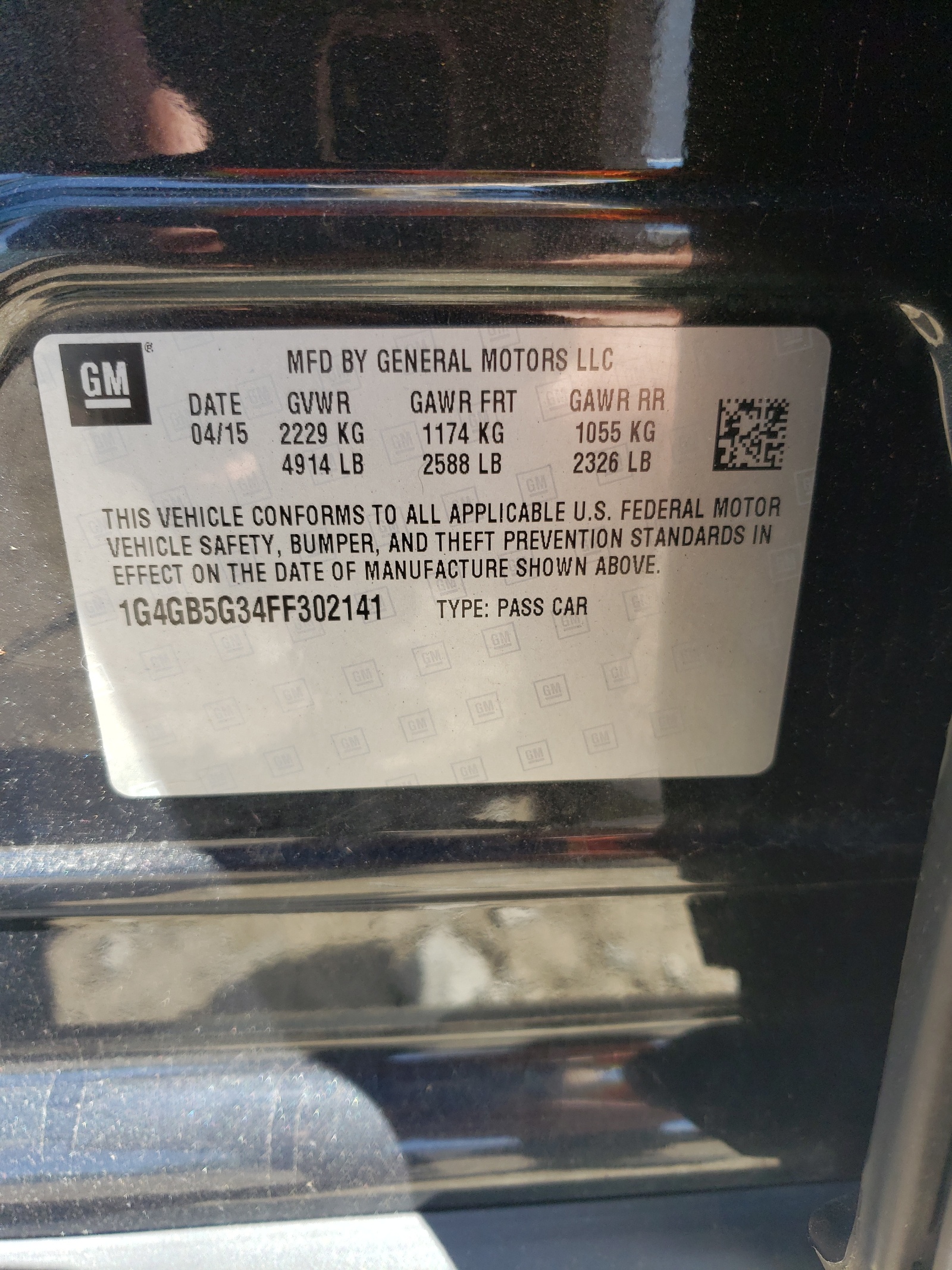 1G4GB5G34FF302141 2015 Buick Lacrosse