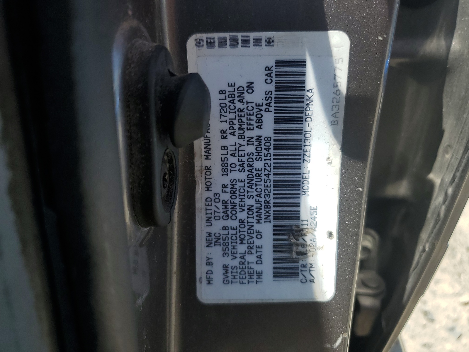 1NXBR32E54Z215408 2004 Toyota Corolla Ce