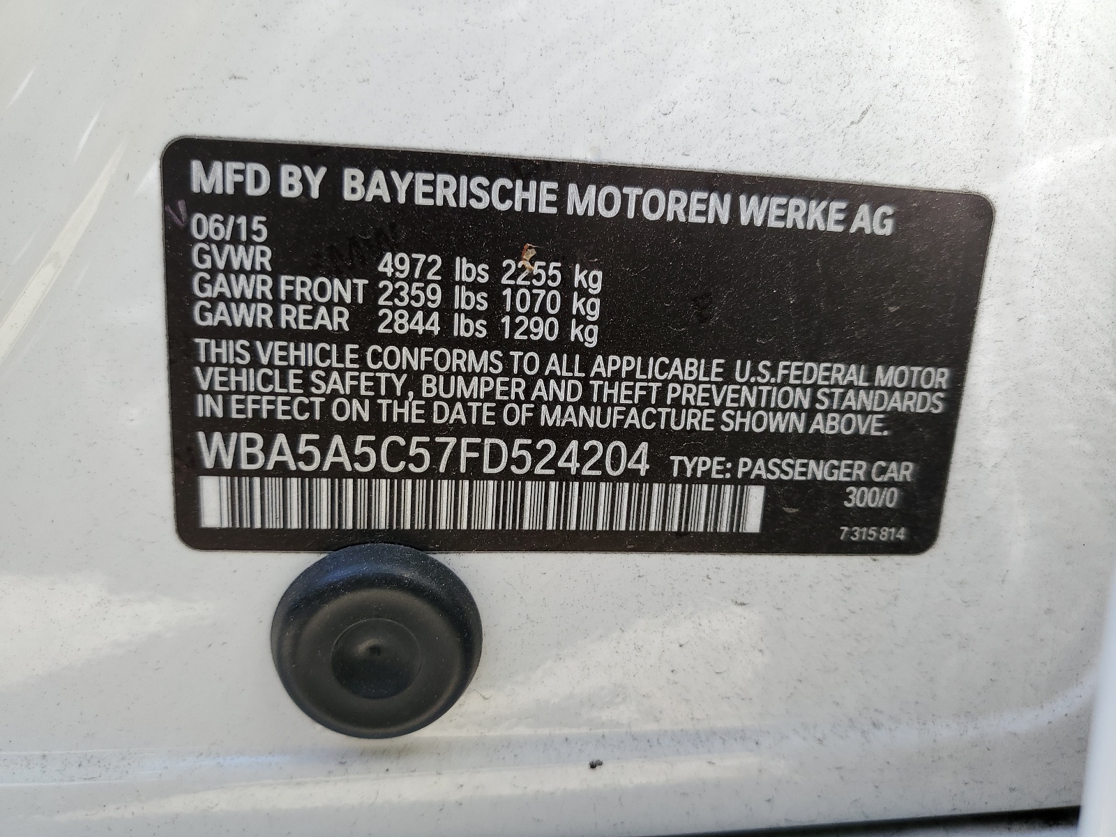 WBA5A5C57FD524204 2015 BMW 528 I