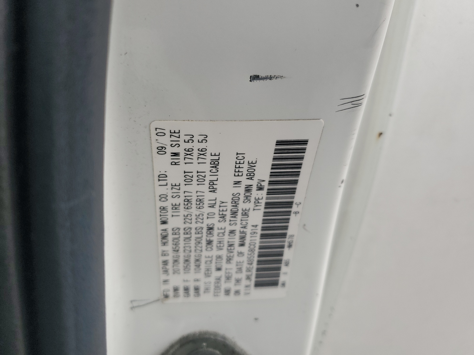 JHLRE48558C011914 2008 Honda Cr-V Ex