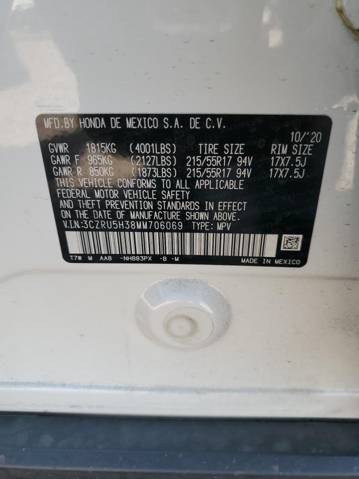 2021 Honda Hr-V Lx VIN: 3CZRU5H38MM706069 Lot: 55683484