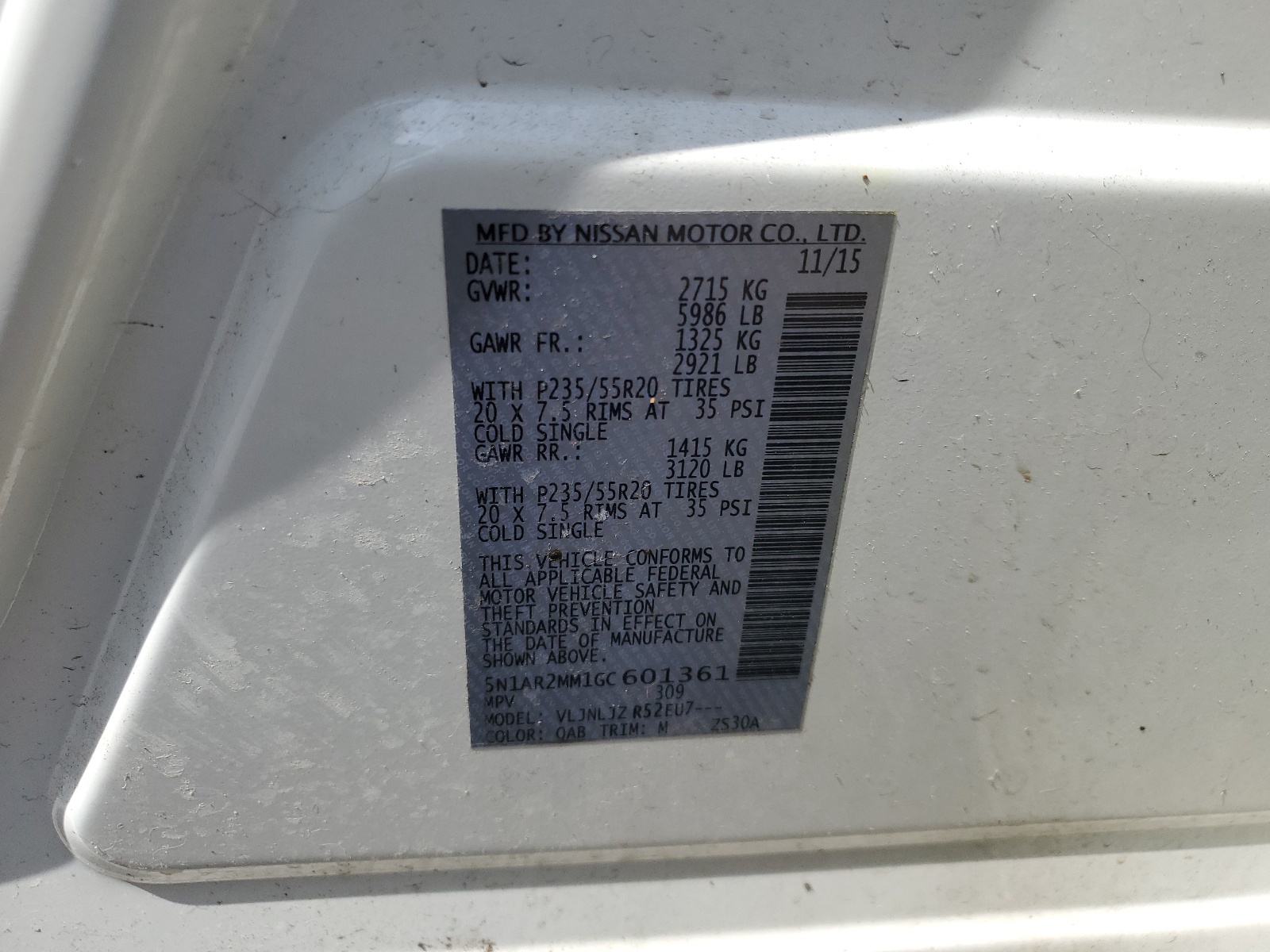 5N1AR2MM1GC601361 2016 Nissan Pathfinder S