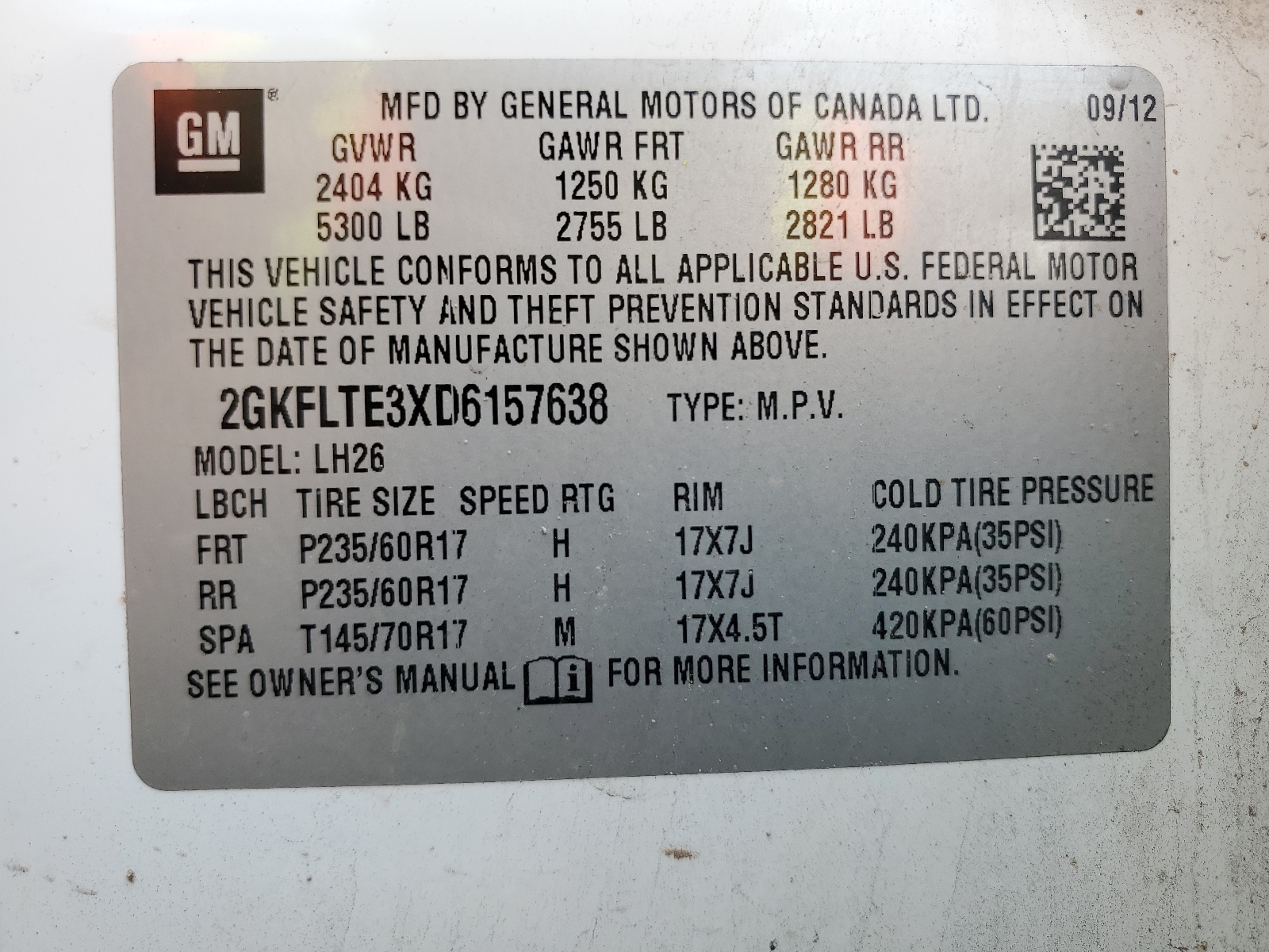 2GKFLTE3XD6157638 2013 GMC Terrain Sle