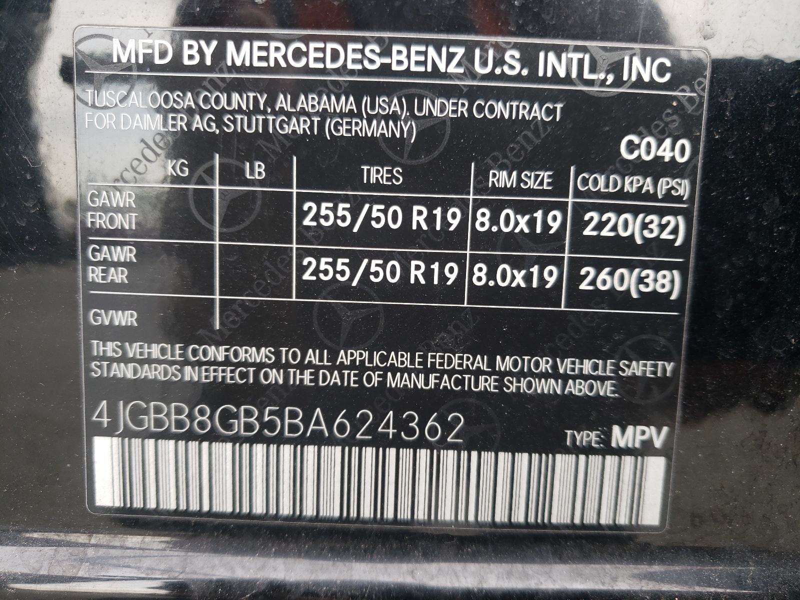 4JGBB8GB5BA624362 2011 Mercedes-Benz Ml 350 4Matic