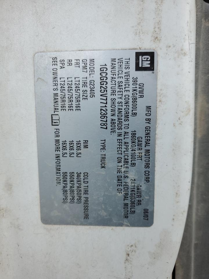 2007 Chevrolet Express G2500 VIN: 1GCGG25V771236787 Lot: 56677674