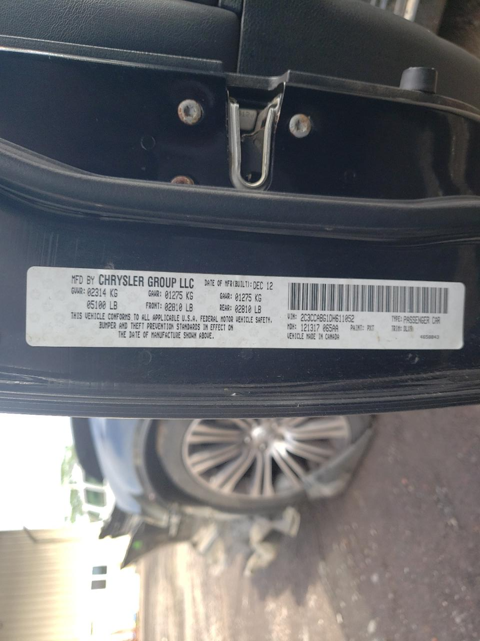 2C3CCABG1DH611052 2013 Chrysler 300 S