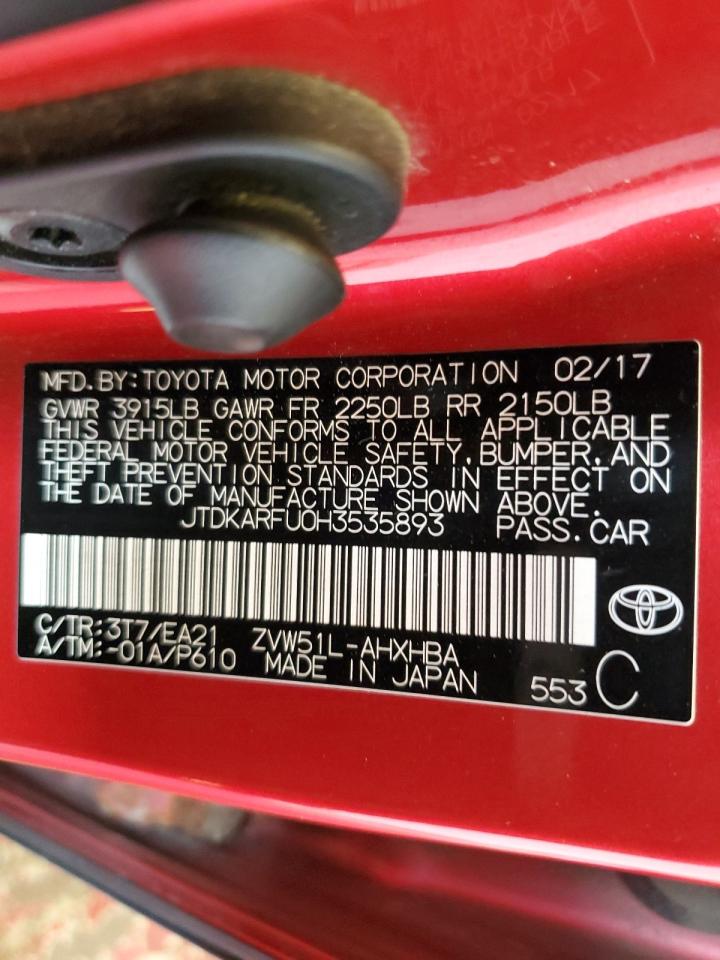 2017 Toyota Prius VIN: JTDKARFU0H3535893 Lot: 55130634