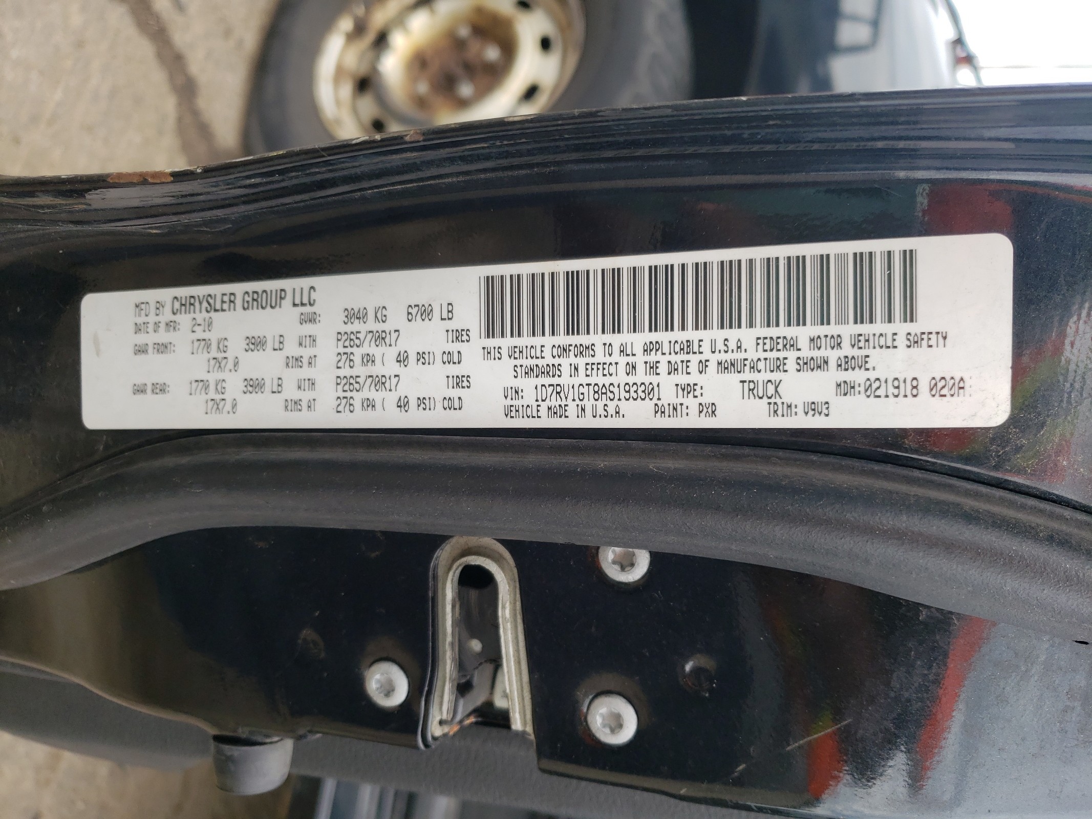 1D7RV1GT8AS193301 2010 Dodge Ram 1500