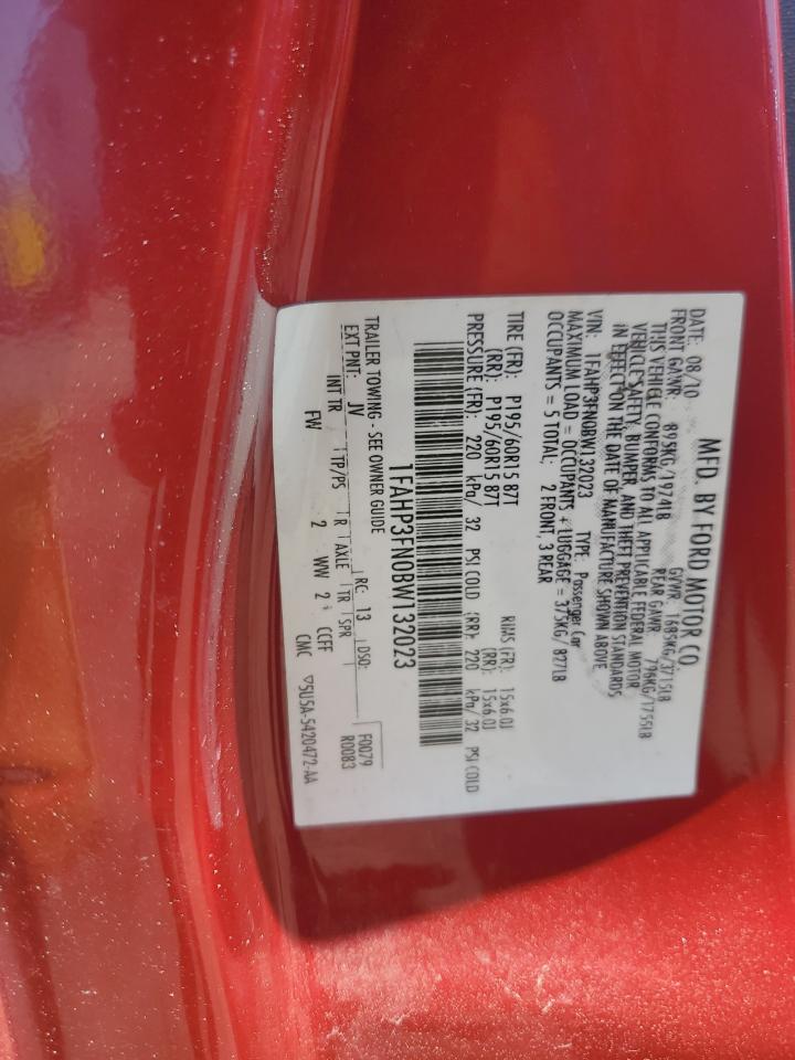 2011 Ford Focus Se VIN: 1FAHP3FN0BW132023 Lot: 53153674