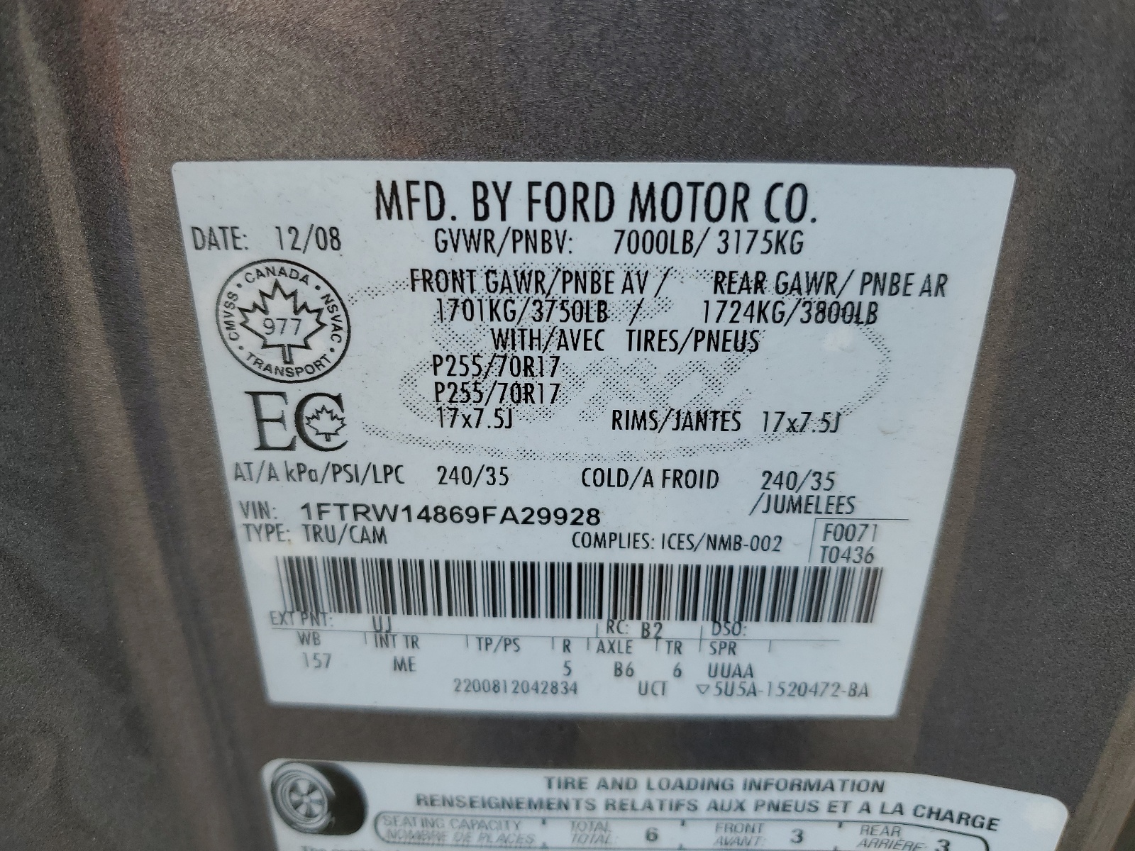 1FTRW14869FA29928 2009 Ford F150 Supercrew