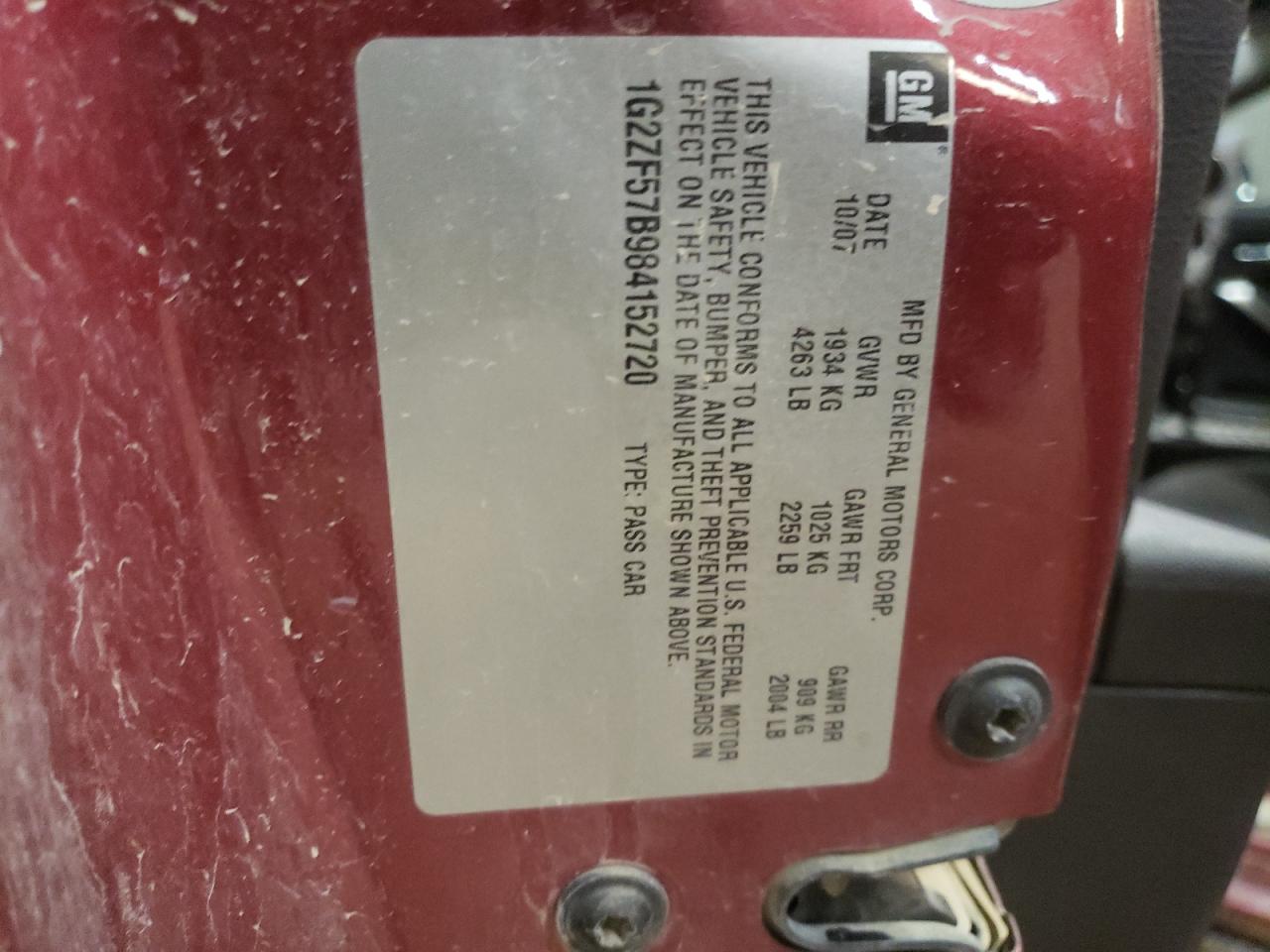 1G2ZF57B984152720 2008 Pontiac G6 Value Leader