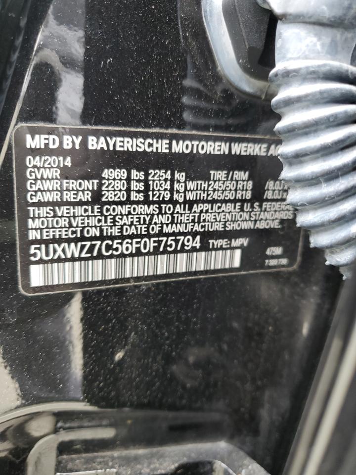 2015 BMW X3 Sdrive28I VIN: 5UXWZ7C56F0F75794 Lot: 54213134