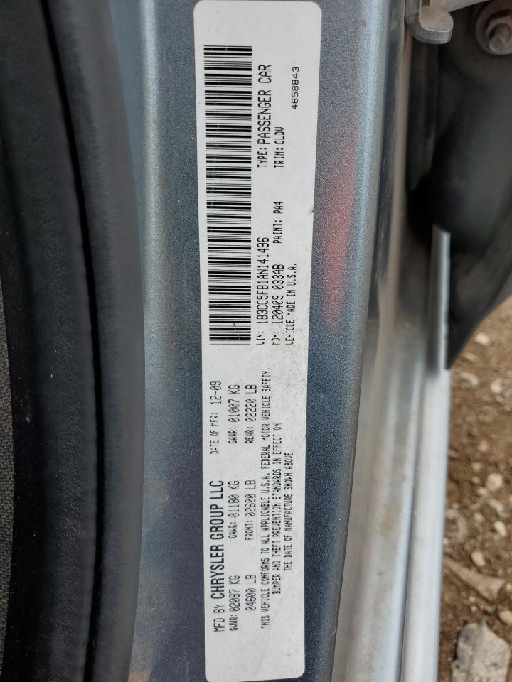 2010 Dodge Avenger R/T VIN: 1B3CC5FB1AN141496 Lot: 55289274