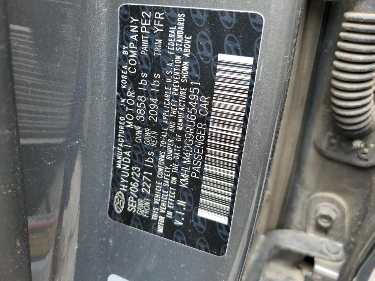 2024 Hyundai Elantra Sel VIN: KMHLM4DG9RU654951 Lot: 55500244