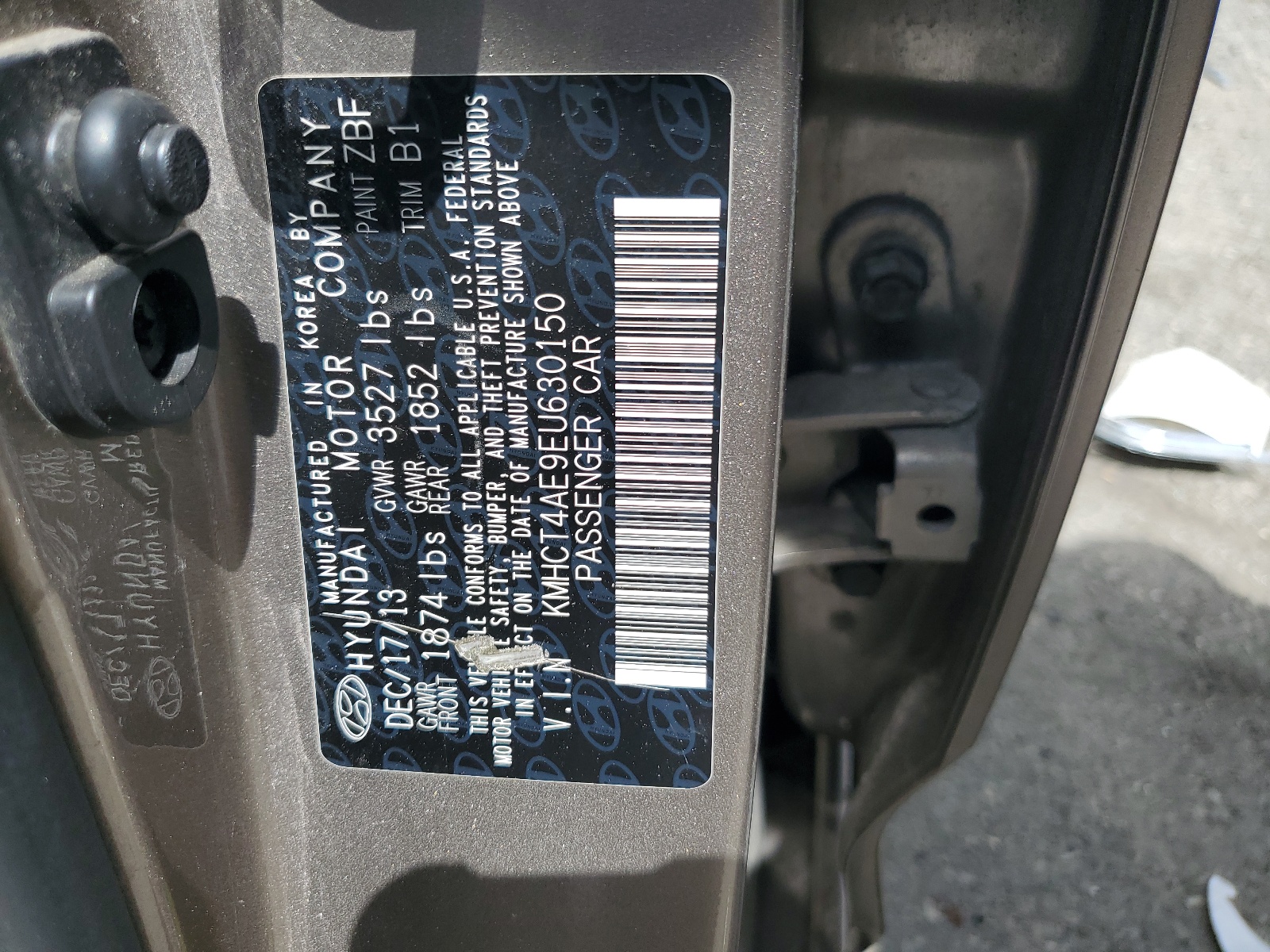 KMHCT4AE9EU630150 2014 Hyundai Accent Gls