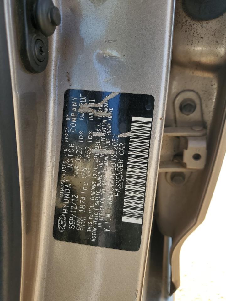 2013 Hyundai Accent Gls VIN: KMHCT4AE1DU352052 Lot: 55696914