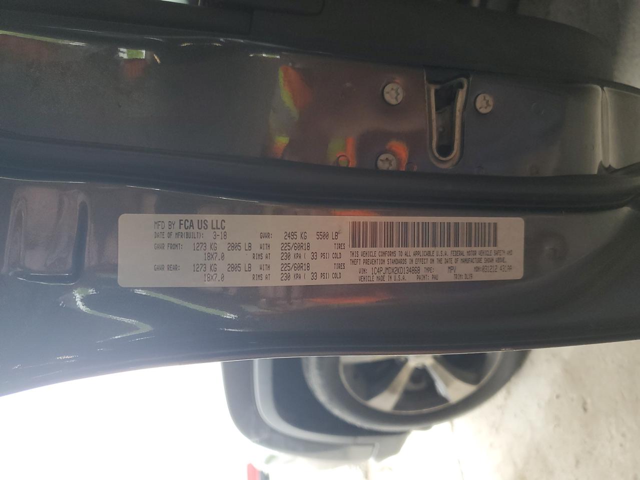 2019 Jeep Cherokee Limited VIN: 1C4PJMDX2KD134868 Lot: 50584774