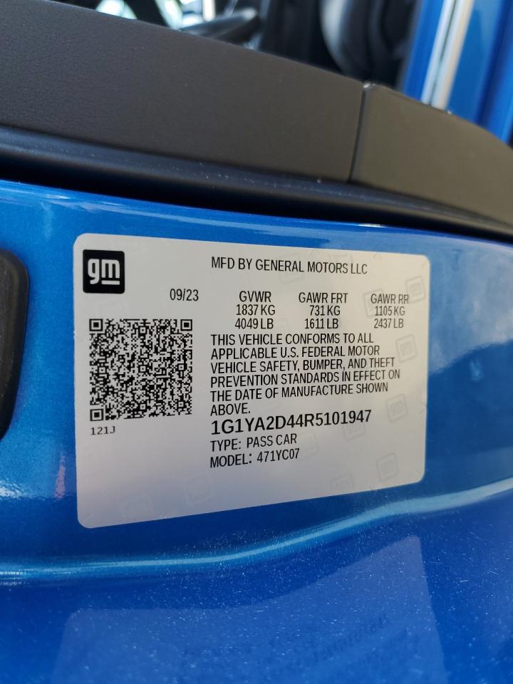 2024 Chevrolet Corvette Stingray 1Lt VIN: 1G1YA2D44R5101947 Lot: 56079664