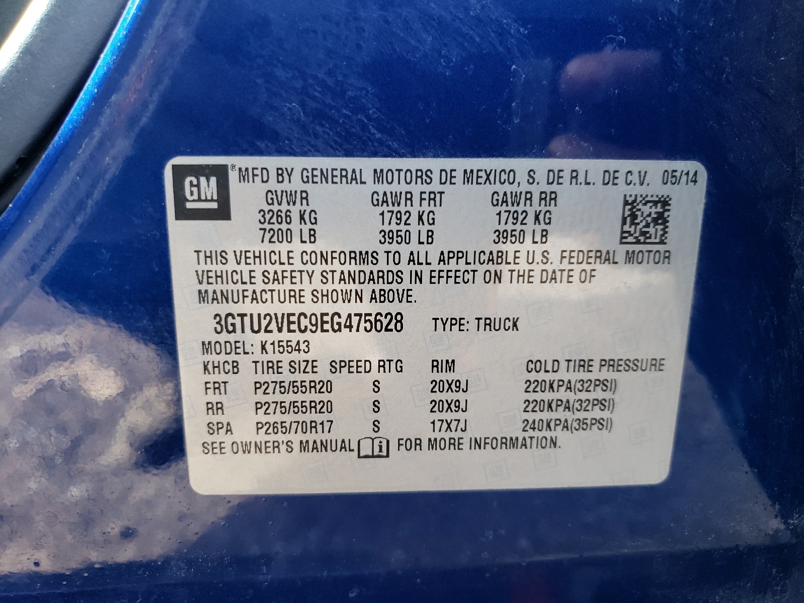 3GTU2VEC9EG475628 2014 GMC Sierra K1500 Slt