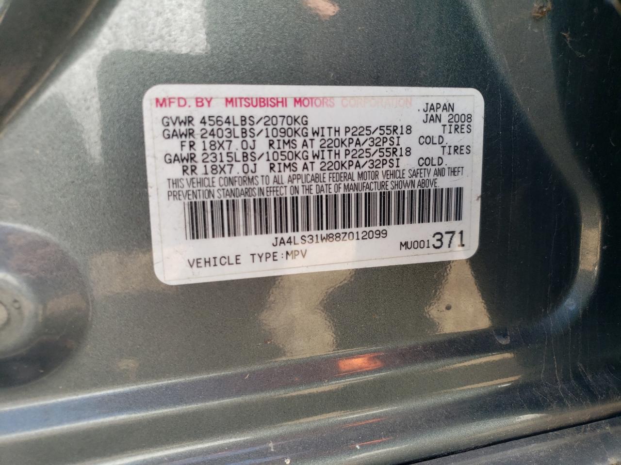 2008 Mitsubishi Outlander Se VIN: JA4LS31W88Z012099 Lot: 52238994