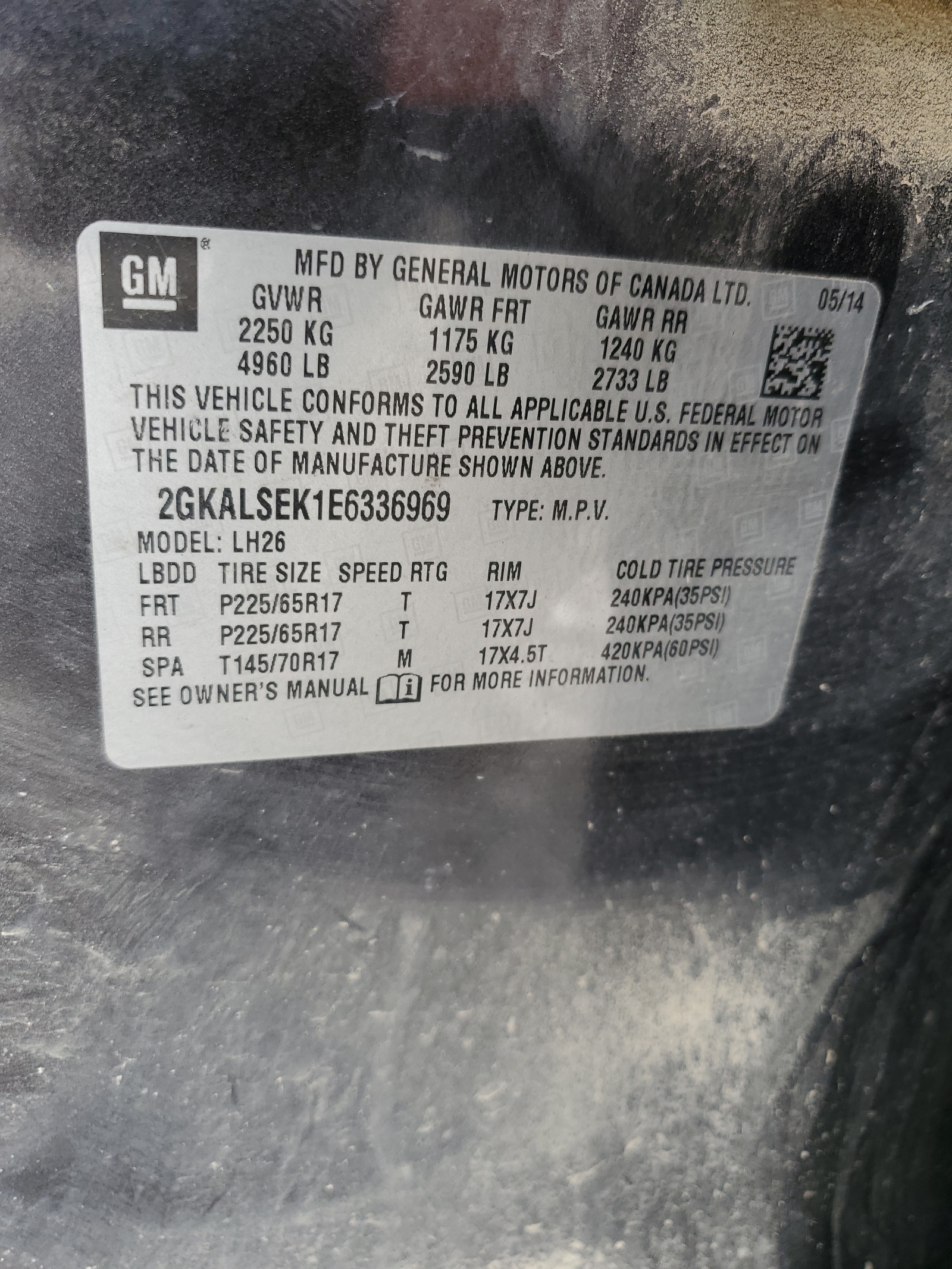 2GKALSEK1E6336969 2014 GMC Terrain Slt