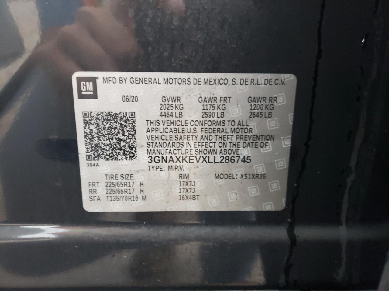 3GNAXKEVXLL286745 2020 CHEVROLET EQUINOX - Image 13