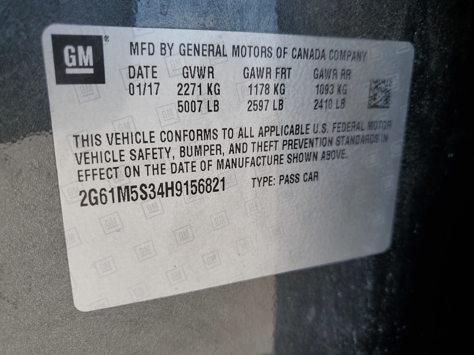 2G61M5S34H9156821 2017 Cadillac Xts Luxury