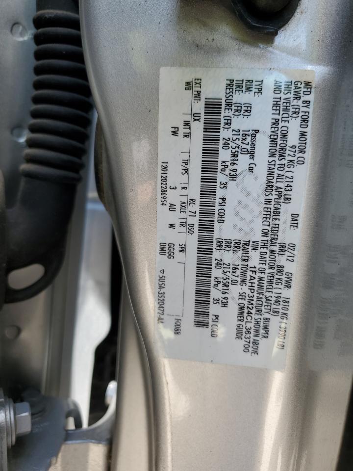 2012 Ford Focus Sel VIN: 1FAHP3M24CL363700 Lot: 56290074