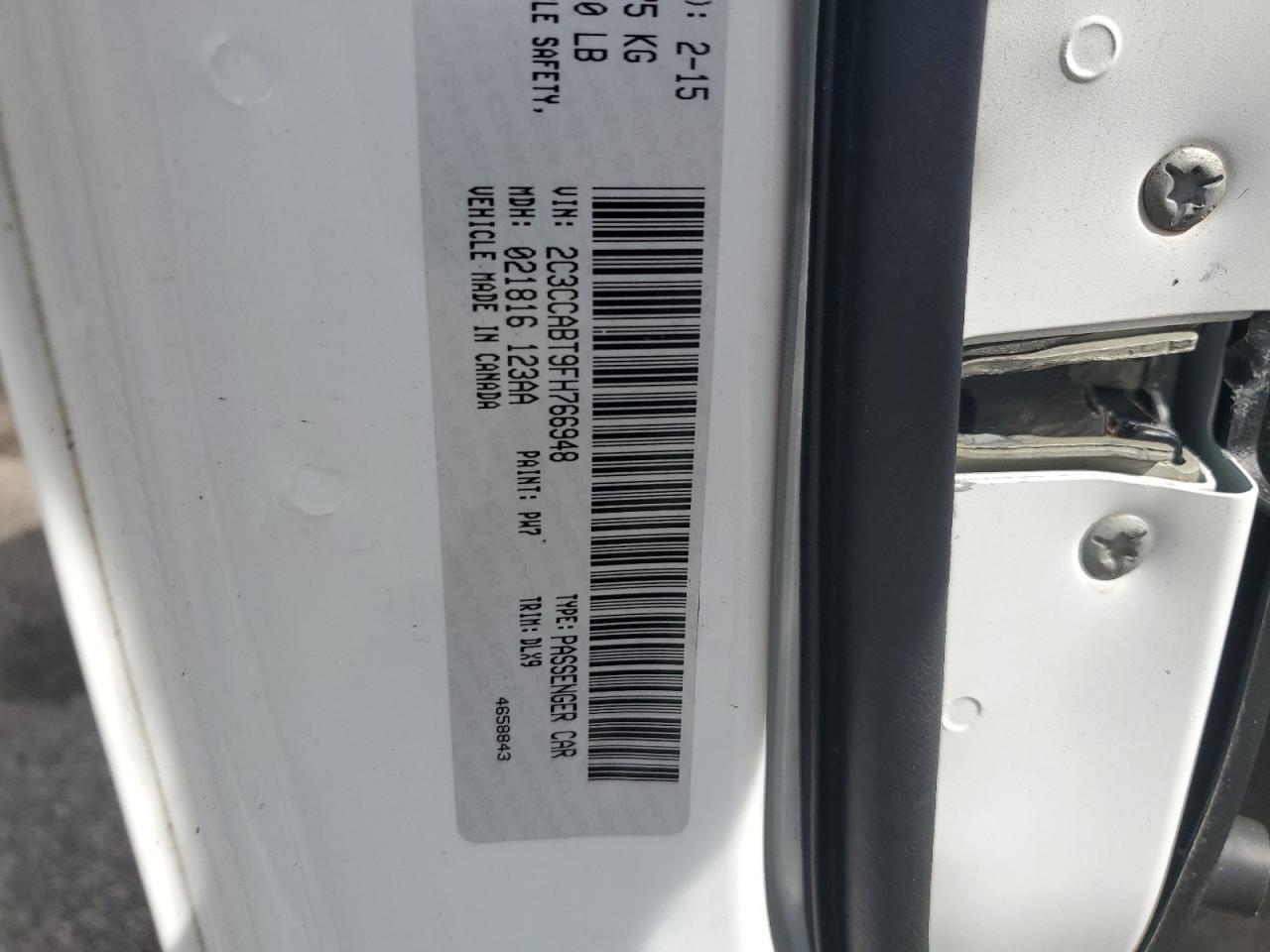 2015 Chrysler 300 S VIN: 2C3CCABT9FH766948 Lot: 57109484