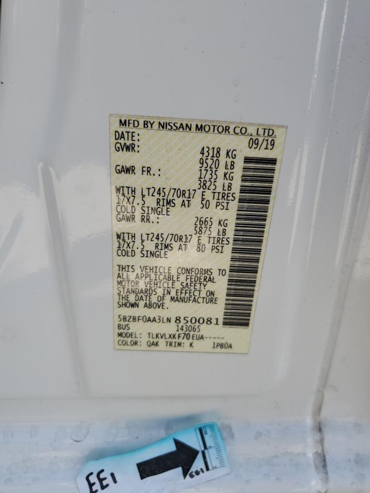 2020 Nissan Nv 3500 VIN: 5BZBF0AA3LN850081 Lot: 56308374