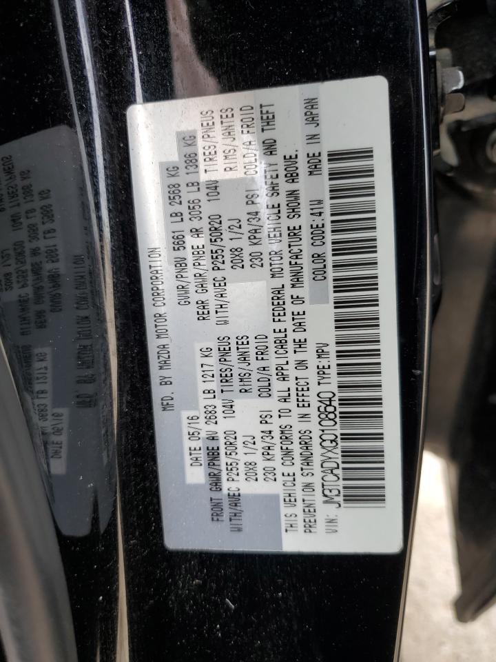 2016 Mazda Cx-9 Grand Touring VIN: JM3TCADYXG0108640 Lot: 60781105