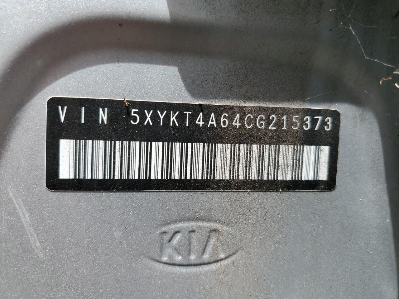 2012 Kia Sorento Base VIN: 5XYKT4A64CG215373 Lot: 56931294