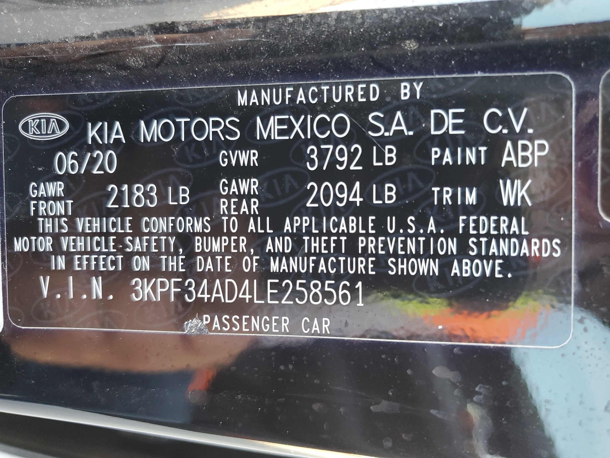 3KPF34AD4LE258561 2020 Kia Forte Gt Line