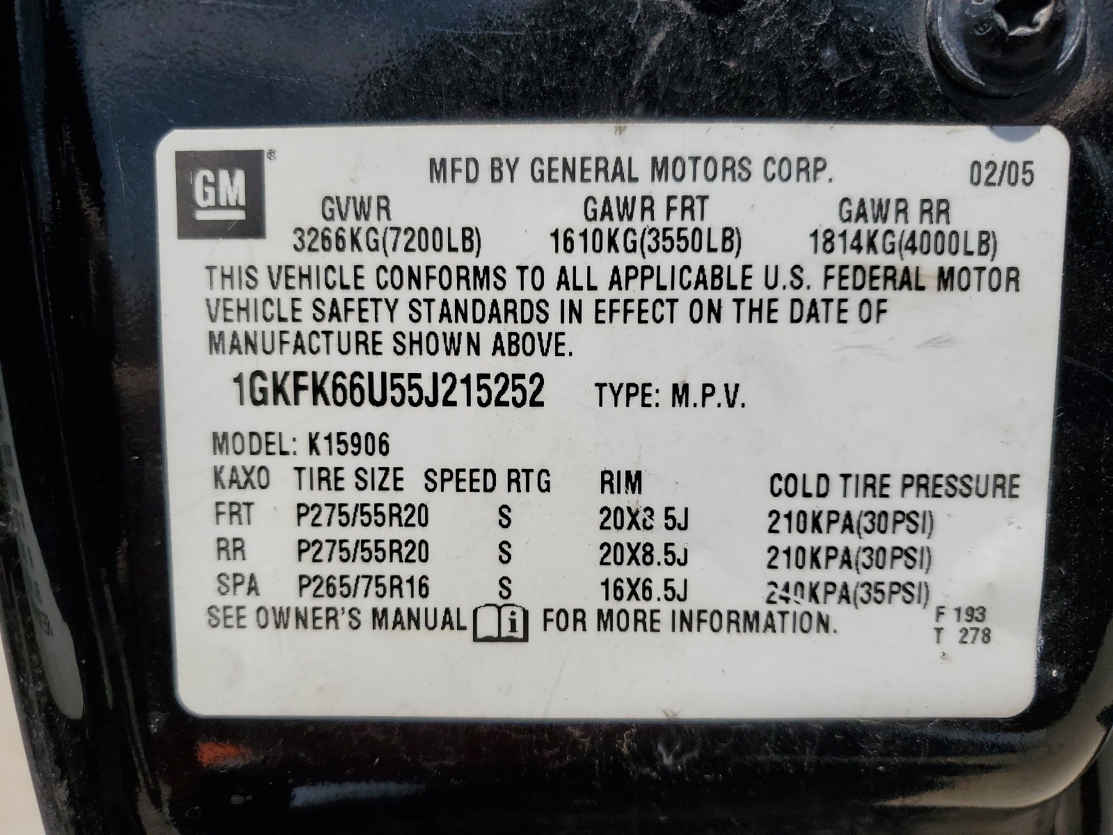 1GKFK66U55J215252 2005 GMC Yukon Xl Denali