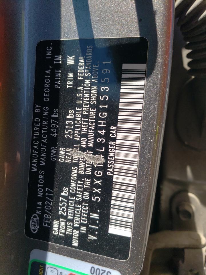 2017 Kia Optima Lx VIN: 5XXGT4L34HG153591 Lot: 59635354