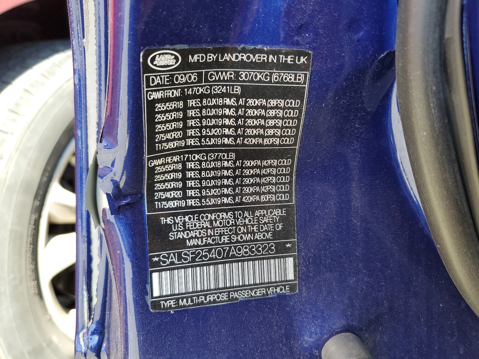 SALSF25407A983323 2007 Land Rover Range Rover Sport Hse