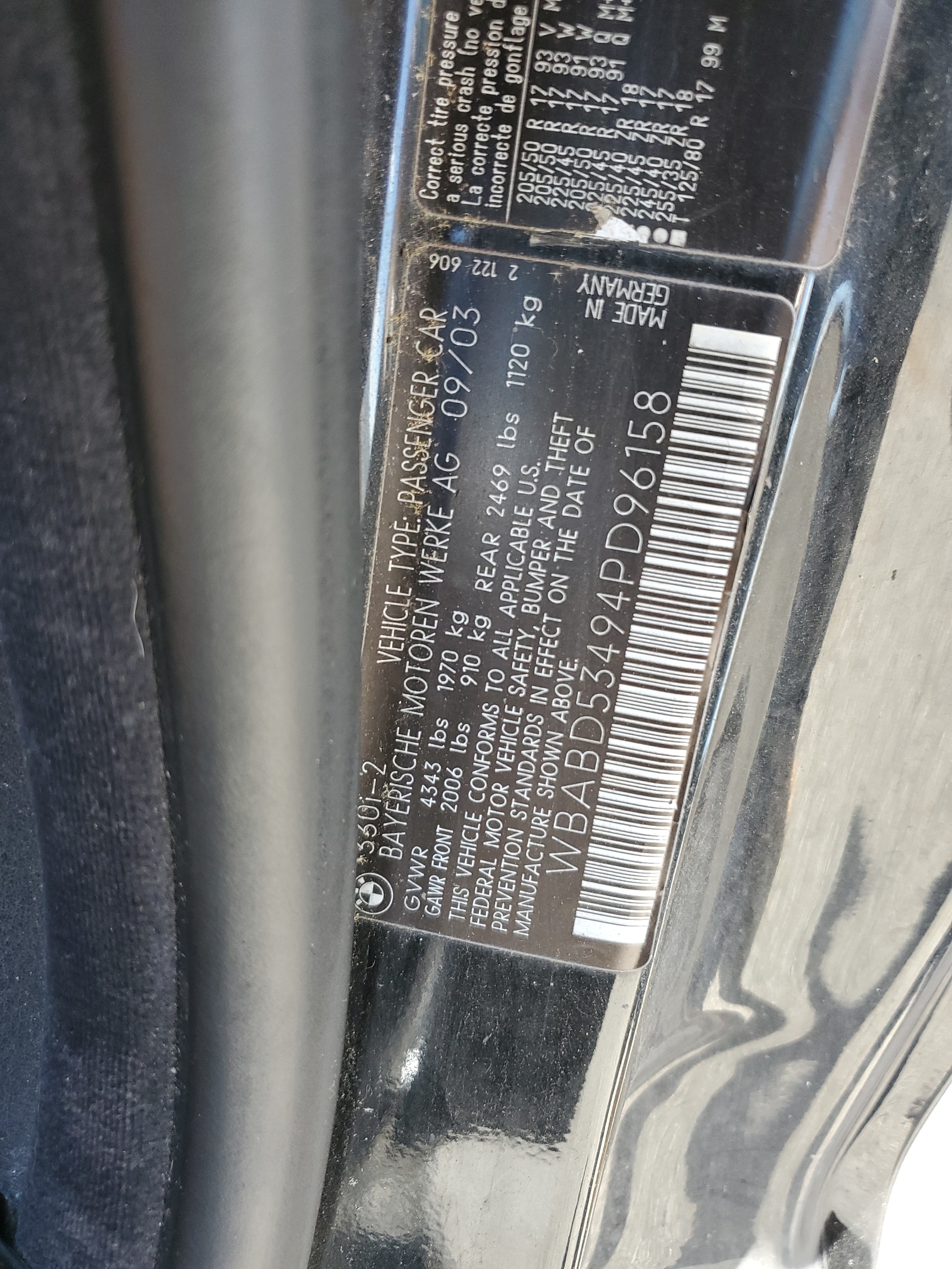 WBABD53494PD96158 2004 BMW 330 Ci