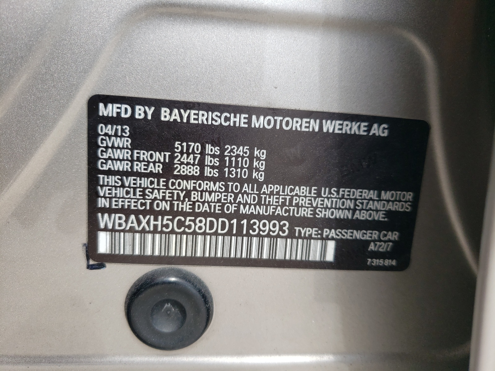 WBAXH5C58DD113993 2013 BMW 528 Xi