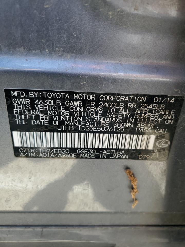 2014 Lexus Is 250 VIN: JTHBF1D23E5026125 Lot: 54646274