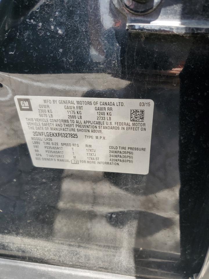 2015 Chevrolet Equinox Lt VIN: 2GNFLGEKXF6327825 Lot: 56309464