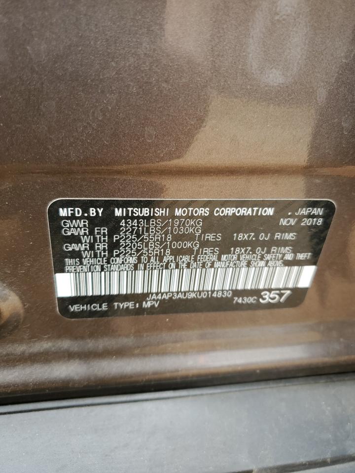 2019 Mitsubishi Outlander Sport Es VIN: JA4AP3AU9KU014830 Lot: 56323914