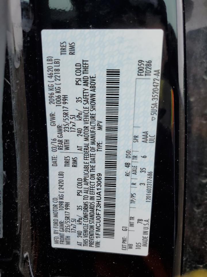 2017 Ford Escape S VIN: 1FMCU0F73HUA13069 Lot: 45484834